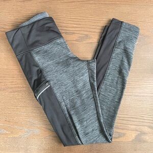 Athleta Polartec Powerlift Fleece Lined Leggings Zipper Pockets Size L Tall